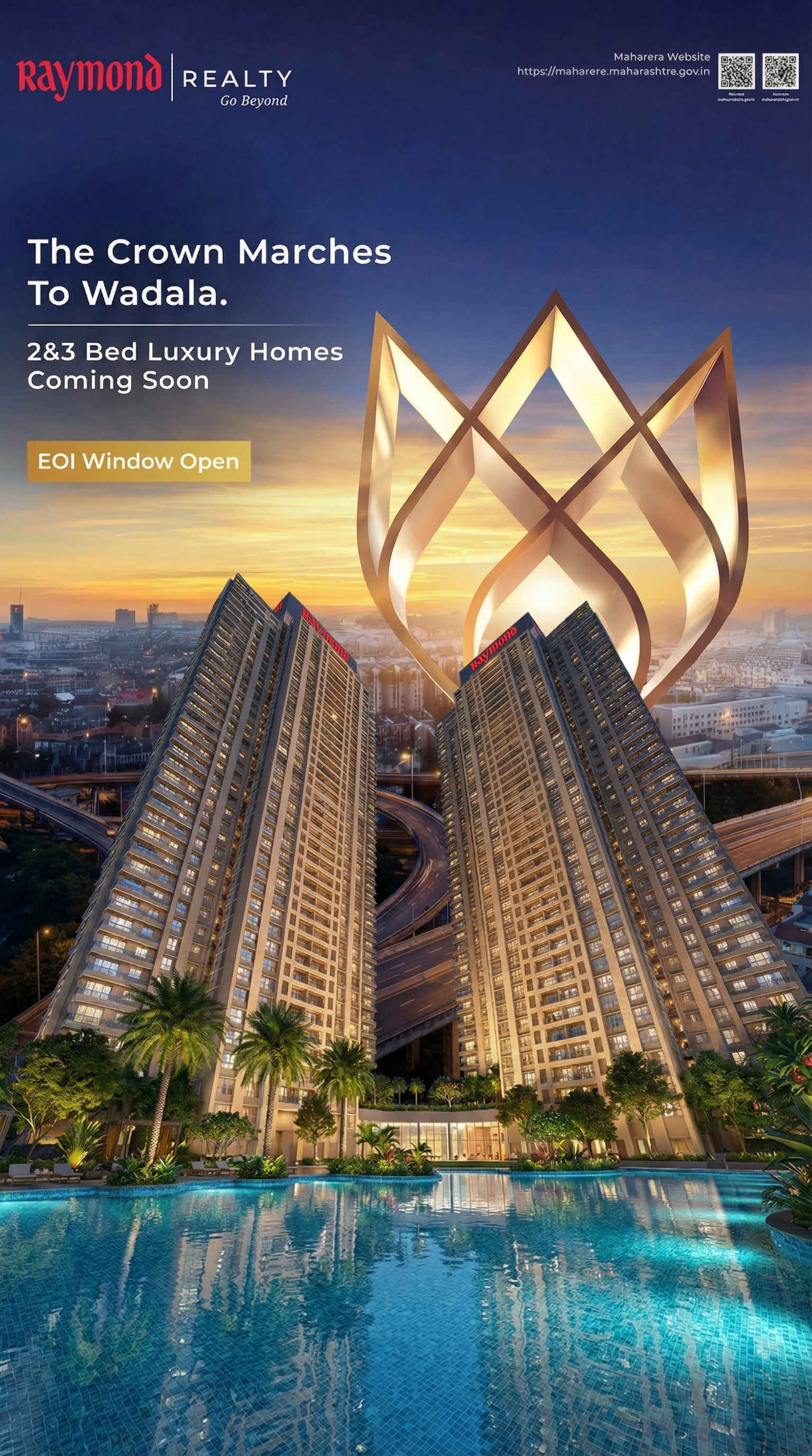 Luxury amenity podium and clubhouse at Raymond Wadala